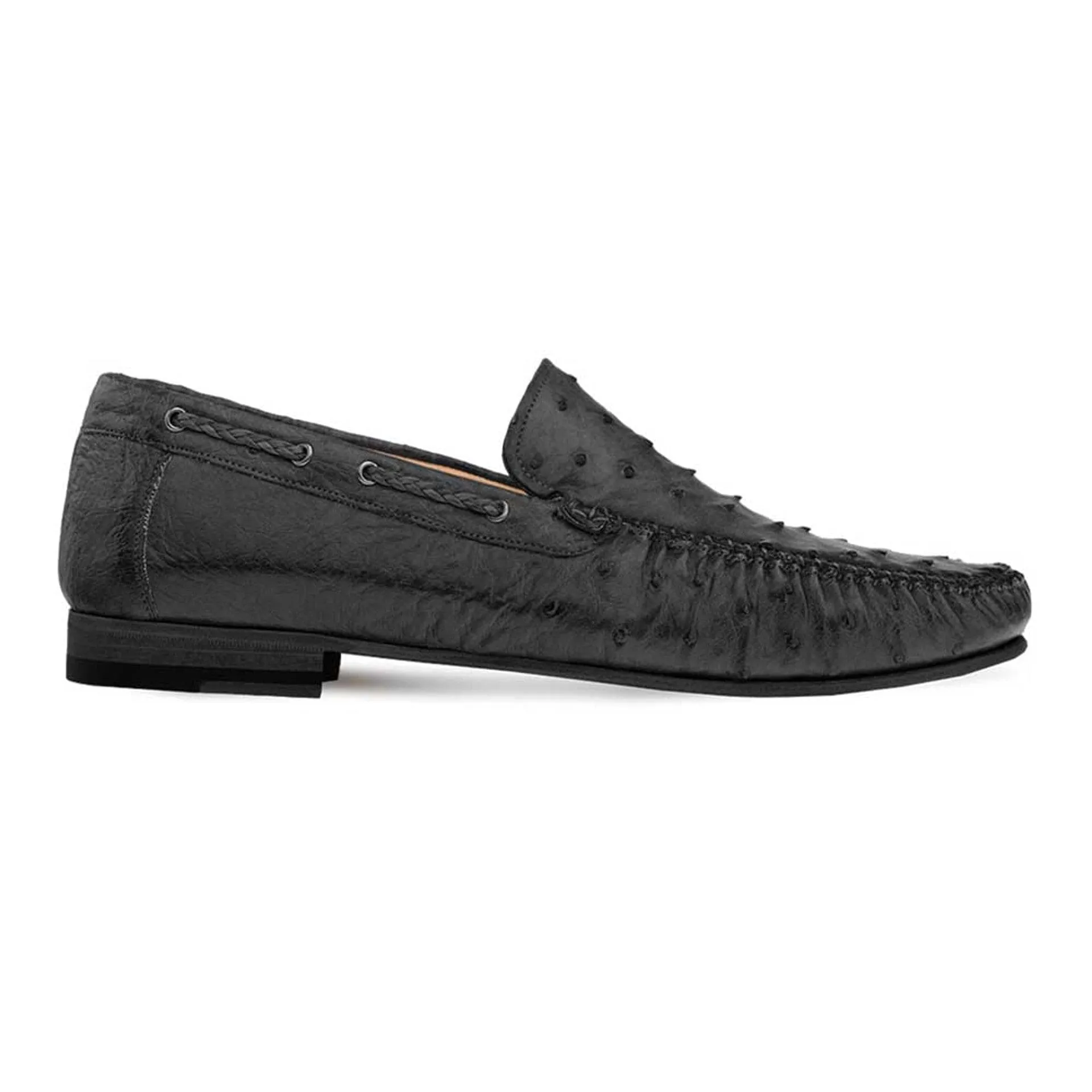 Genuine Ostrich Black Moccasin Slip-on Loafers For Men By Mezlan Made In Spain Brand sold by Alberto Nardoni product image thumbnail 4