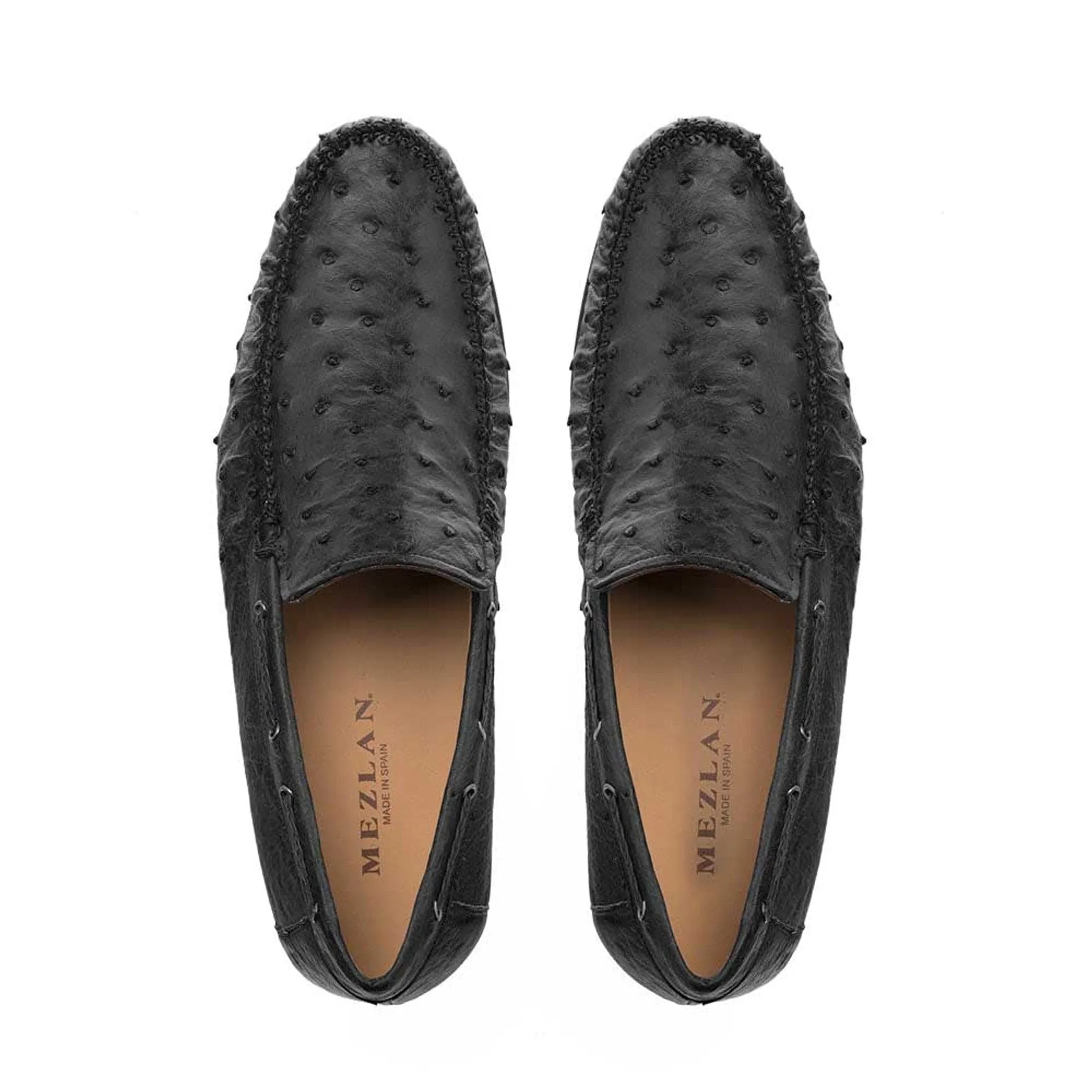 Genuine Ostrich Black Moccasin Slip-on Loafers For Men By Mezlan Made In Spain Brand sold by Alberto Nardoni product image thumbnail 3