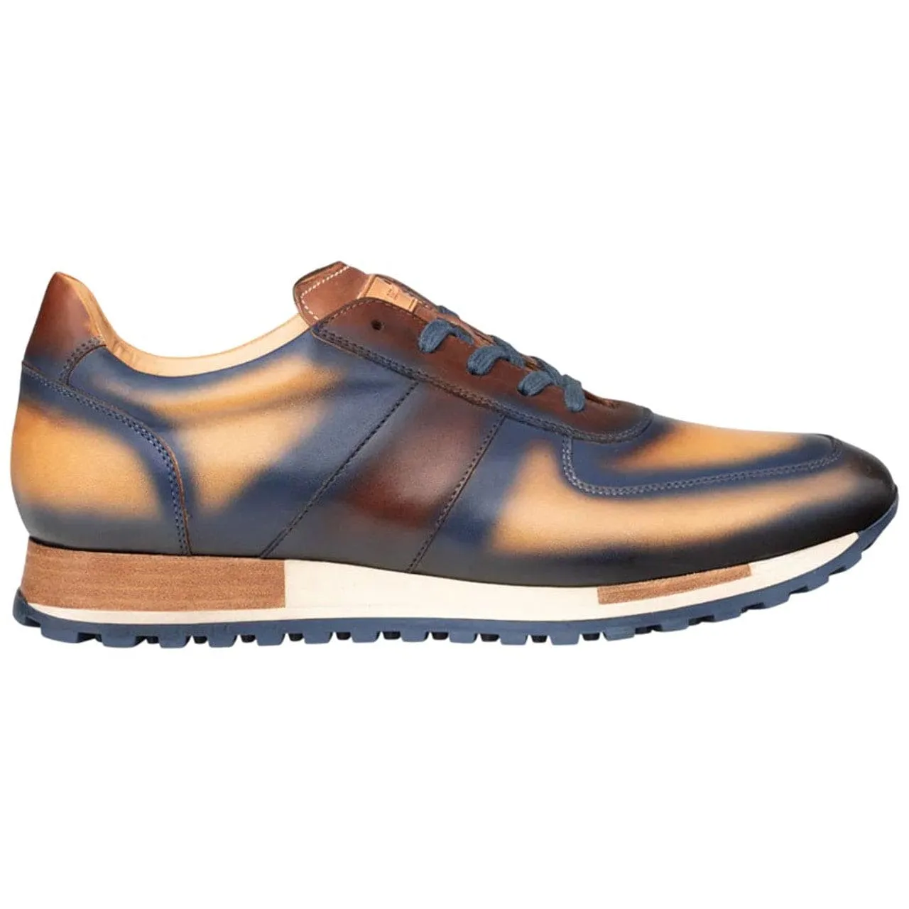 Men's Latini Blue Multi-Tone Genuine Calfskin Sneakers By Mezlan Made In Spain Brand sold by Alberto Nardoni product image thumbnail 2