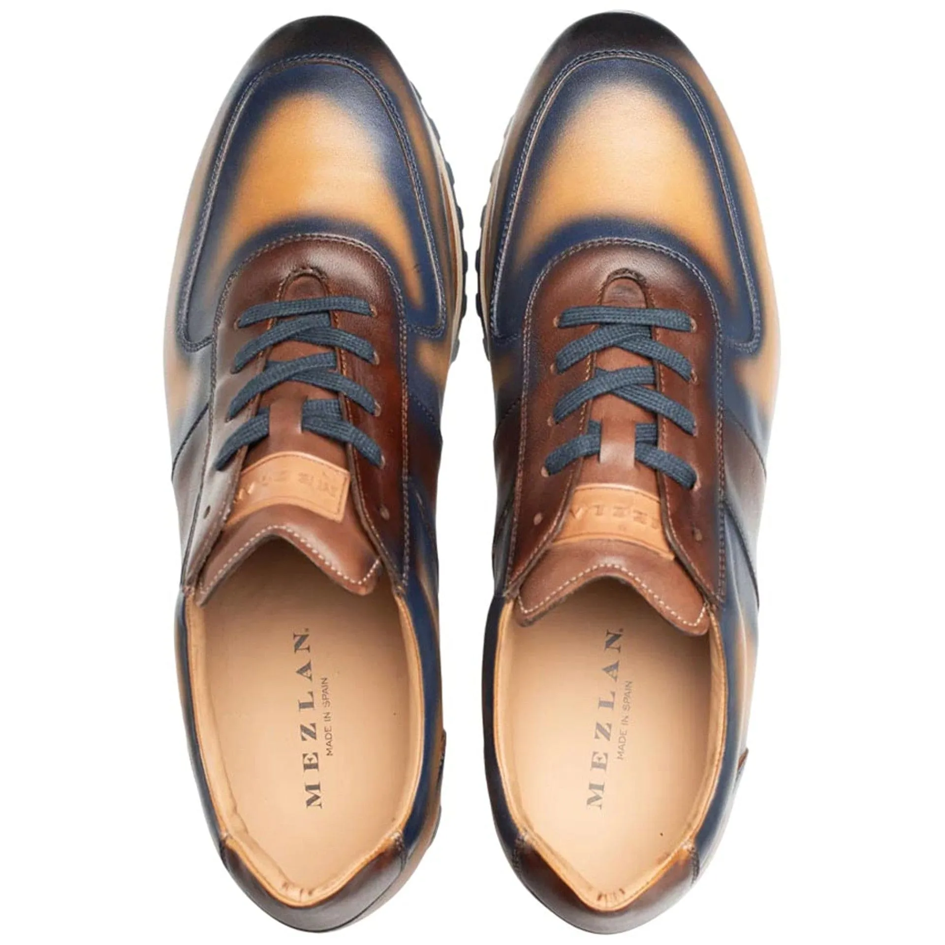 Men's Latini Blue Multi-Tone Genuine Calfskin Sneakers By Mezlan Made In Spain Brand sold by Alberto Nardoni product image thumbnail 3