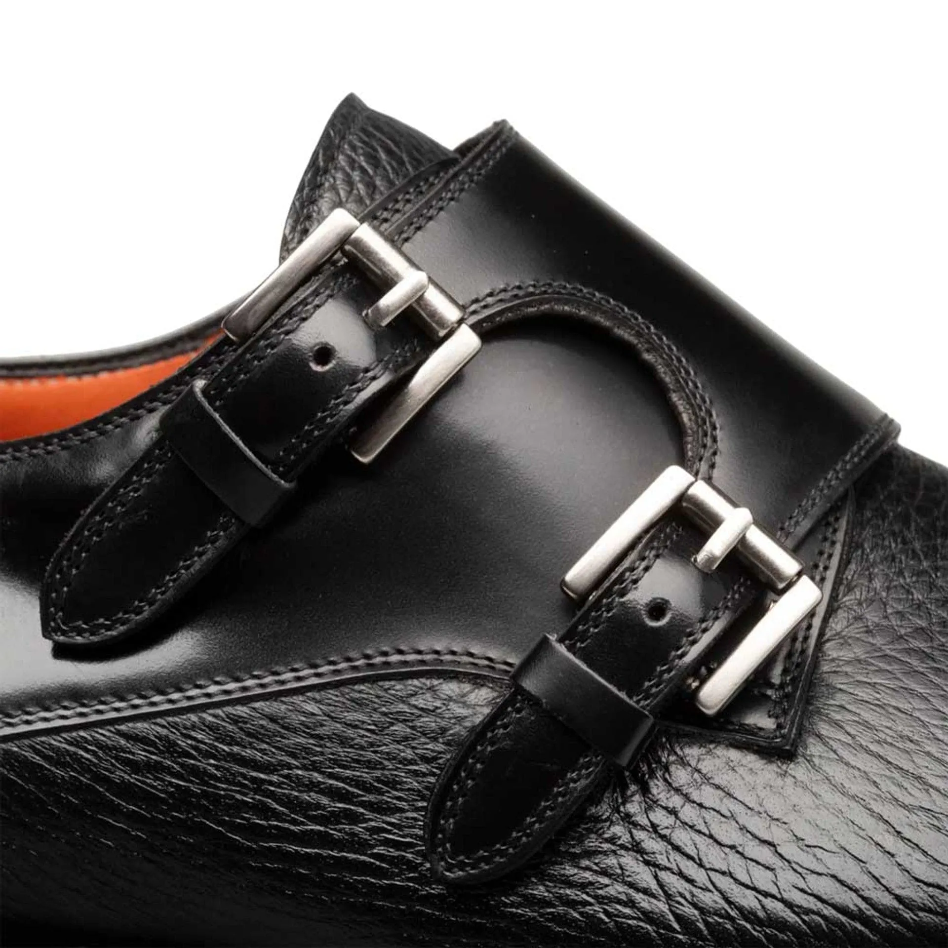 Men's Cantera Genuine Leather Double Monk Strap Black Shoes By Mezlan Made In Spain Brand sold by Alberto Nardoni product image thumbnail 4