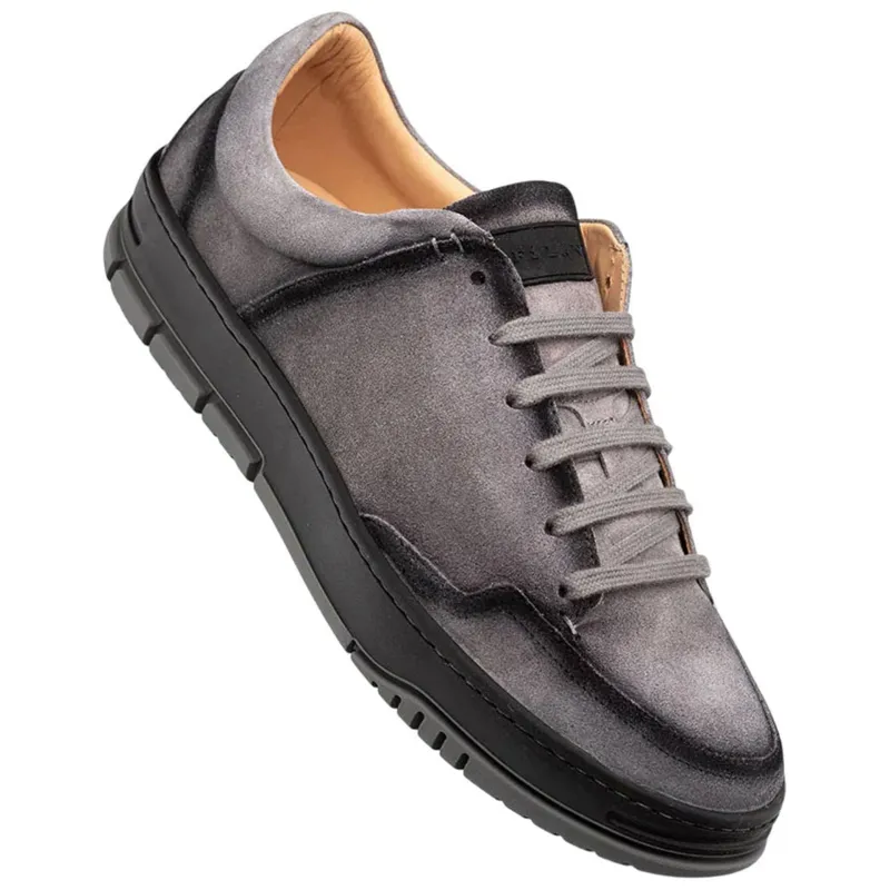 Men's Villani Suede Street Gray Sneaker By Mezlan Made In Spain Brand sold by Alberto Nardoni