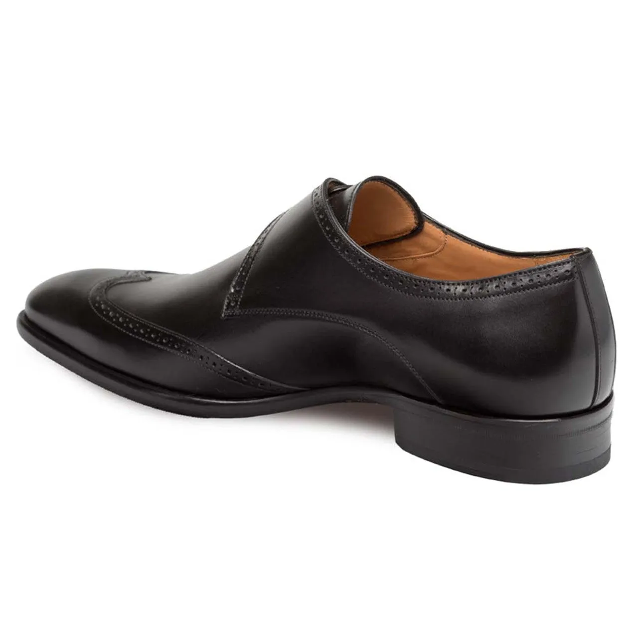 Mezlan Forest Black Calfskin Leather Men’s Modern Wing Tip Oxford sold by Alberto Nardoni product image thumbnail 4