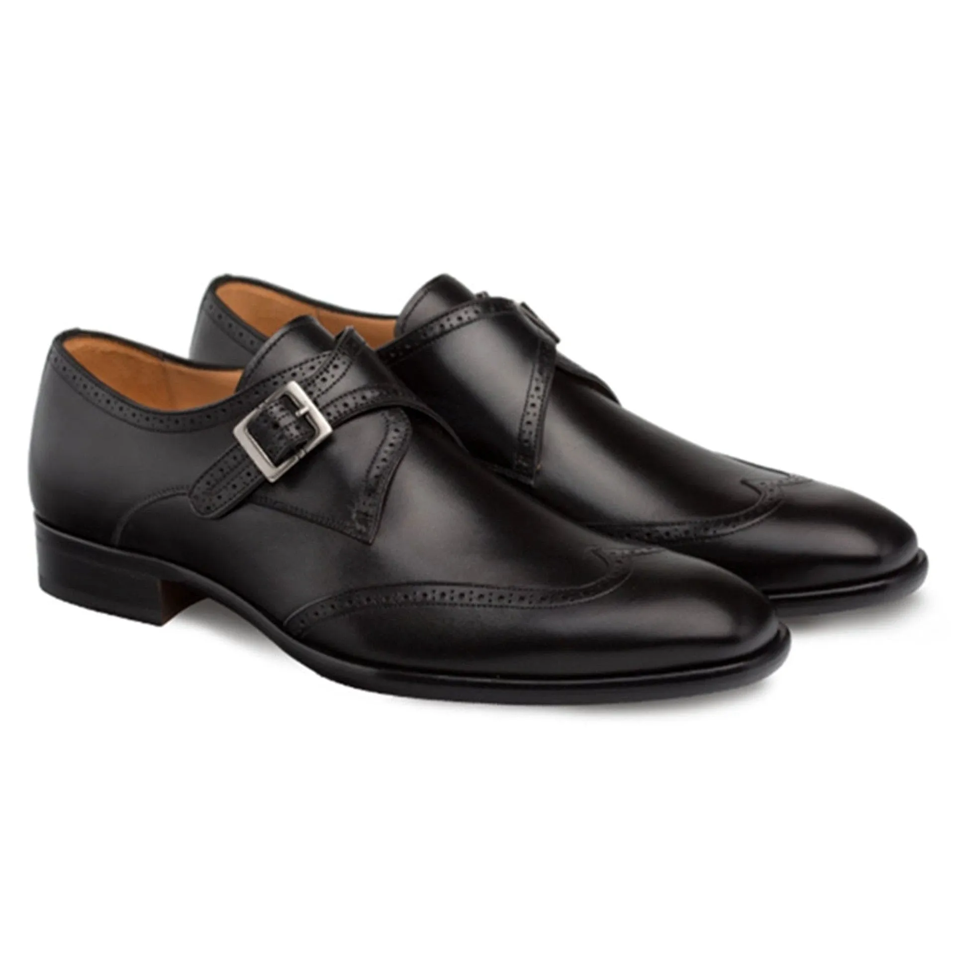 Mezlan Forest Black Calfskin Leather Men’s Modern Wing Tip Oxford sold by Alberto Nardoni product image thumbnail 2