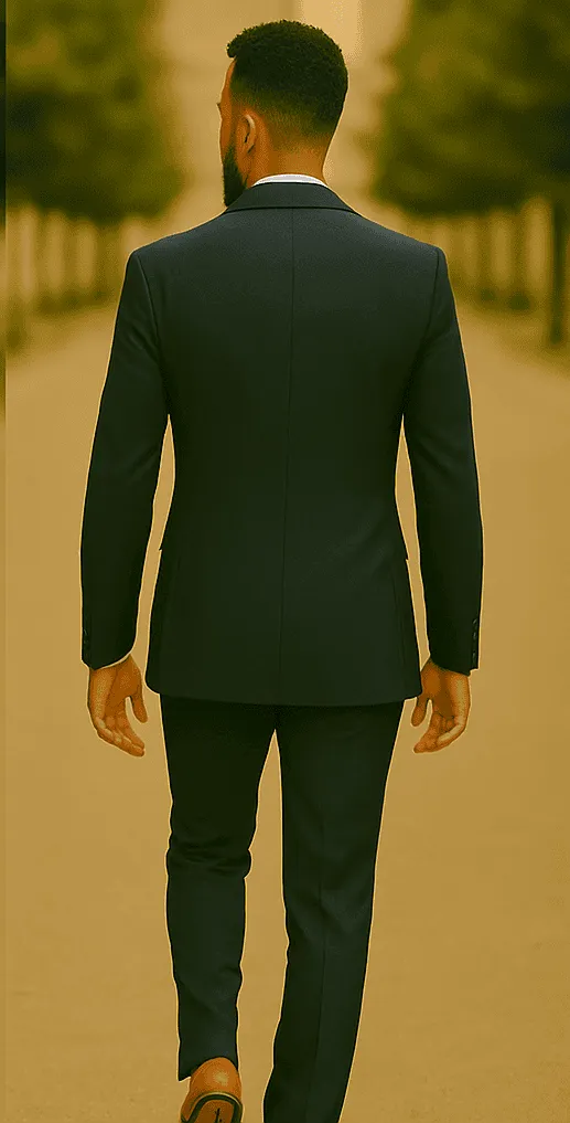 Men’s Slim Fit 100% Wool Suit by Rossiman Rossi – Peak Lapel Jacket & Plum Tapered Pants sold by Alberto Nardoni product image thumbnail 3