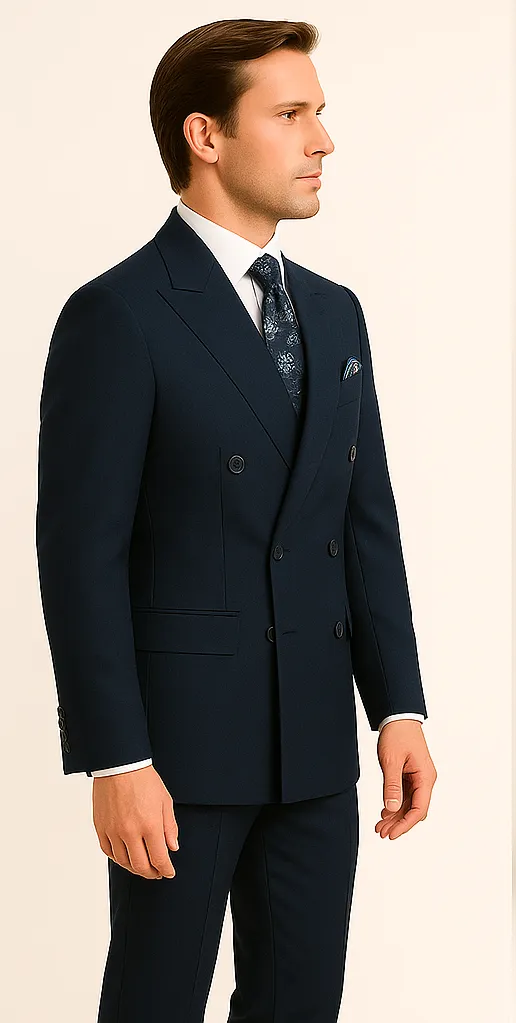 Rossiman Men's Blue Slim Fit Suit – Modern Tailored Formalwear sold by Alberto Nardoni product image thumbnail 4