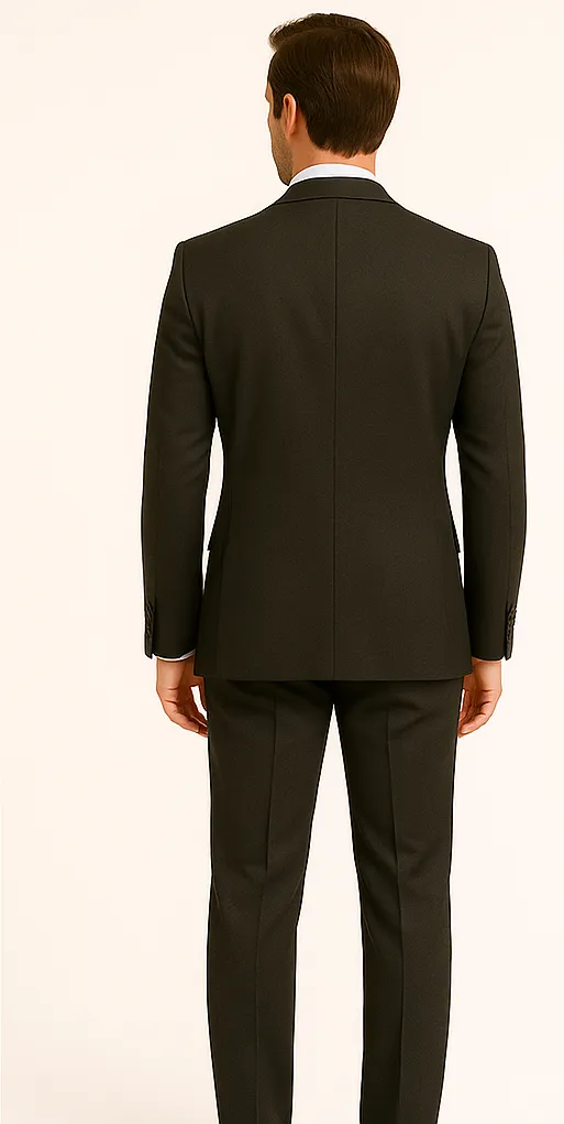 Rossiman Men's Dark Gray Slim Fit Suit – 3-Piece Vested Set with Flat Front Pants sold by Alberto Nardoni product image thumbnail 5