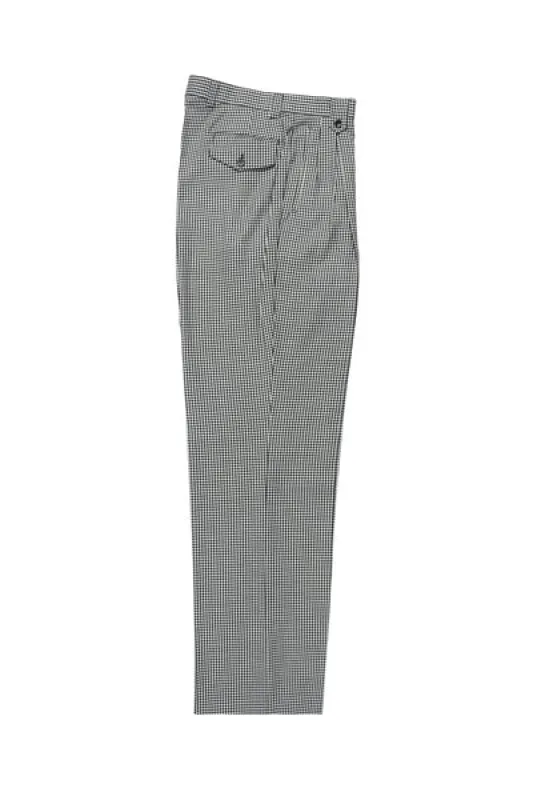 Black and White Check Wide Leg Wool Dress Pant 2586/2576 by Tiglio Luxe RS5224/1 sold by Alberto Nardoni