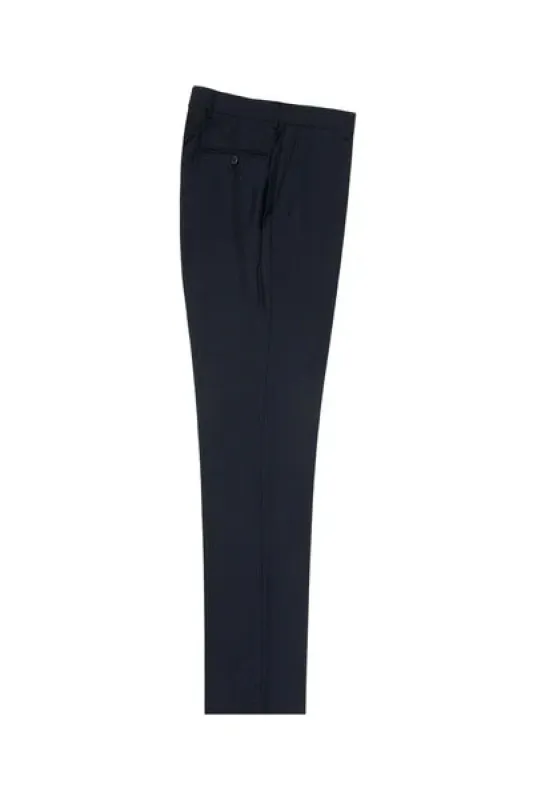 Navy Flat Front Slim Fit Wool Dress Pant 2564 by Tiglio Luxe TIG1002 sold by Alberto Nardoni