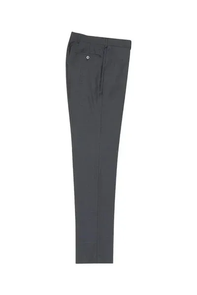 Gray Flat Front Wool Dress Pant 2560 by Tiglio Luxe TIG1008 sold by Alberto Nardoni
