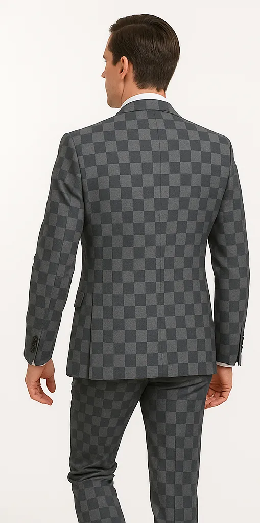 Rossi Man MAX RM1836 Slim Fit 3-Piece Grey Suit – Tailored Formal Suit for Men sold by Alberto Nardoni product image thumbnail 2