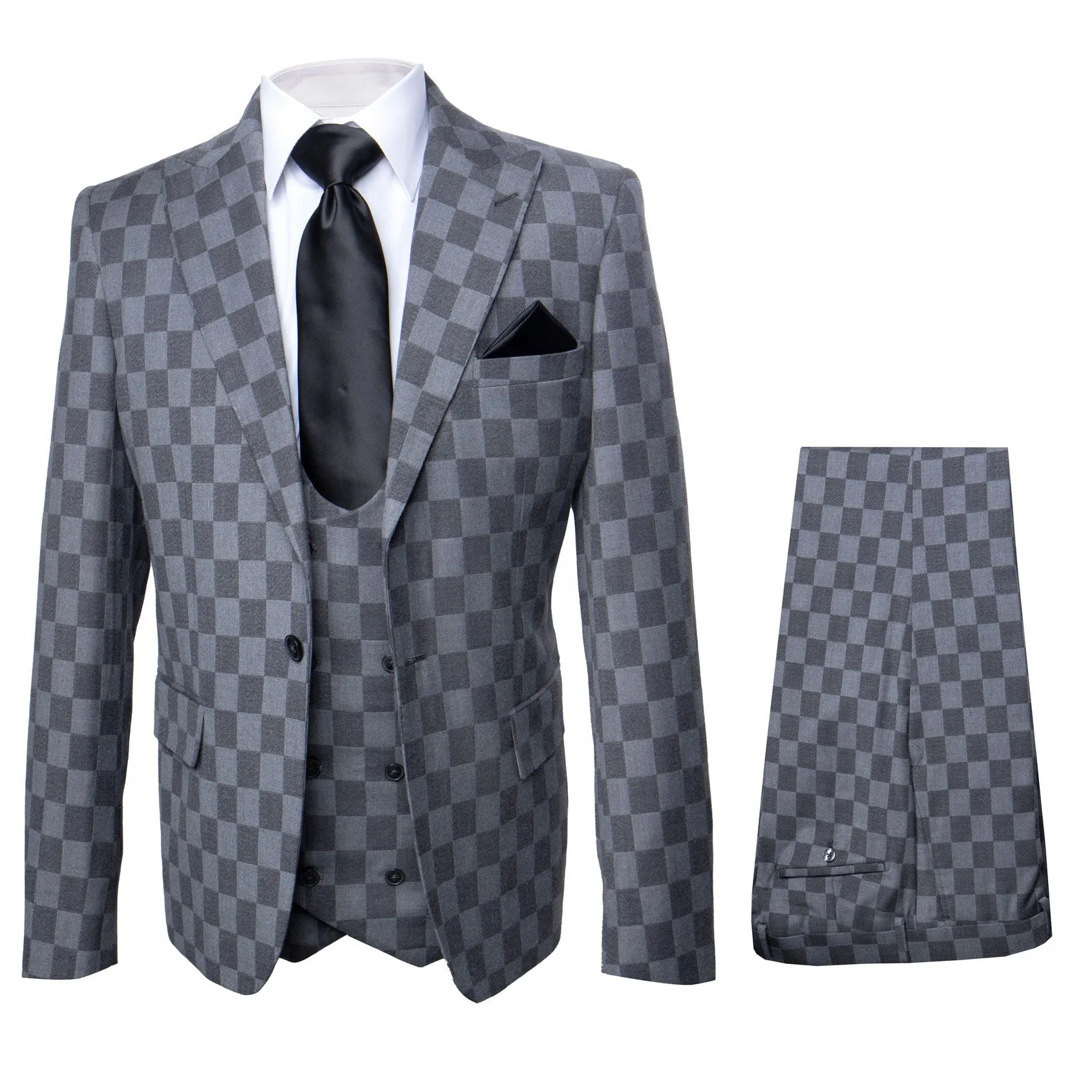 Rossi Man MAX RM1836 Slim Fit 3-Piece Grey Suit – Tailored Formal Suit for Men sold by Alberto Nardoni