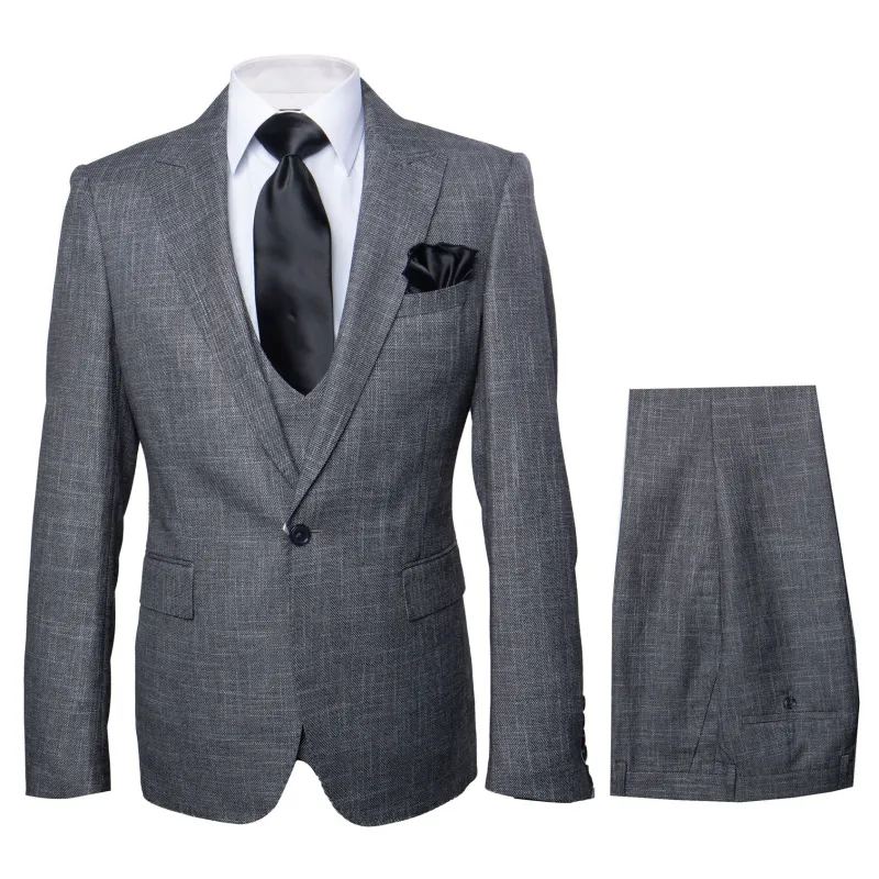 Rossi Man MAX RM1784 Slim Fit 3-Piece Suit – Stylish Grey Formal Suit for Men sold by Alberto Nardoni