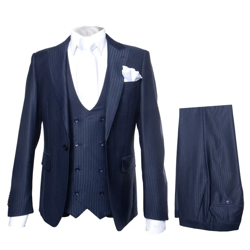 Rossi Man MAX RM1711 Slim Fit 3-Piece Suit – Stylish Navy Formalwear for Men sold by Alberto Nardoni