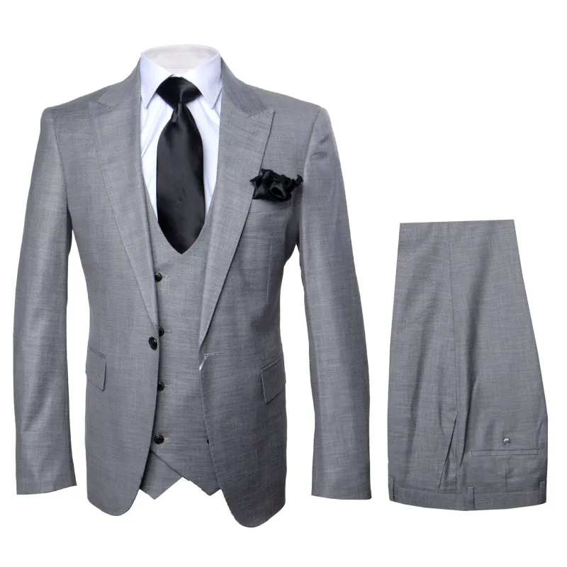 Rossi Man MAX RM1389 Slim Fit 3-Piece Suit â€“ Elegant Solid Grey Formalwear for Men sold by Alberto Nardoni