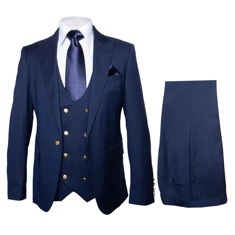 Modern 3-Piece Suit for Men â€“ Rossi Man Max Tailored Slim Fit in Solid Navy | RM1393 sold by Alberto Nardoni