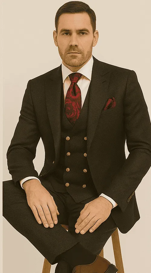 Mens Formal 3-Piece Suit - Rossi Man Bond Slim Fit in Black | RM1751 sold by Alberto Nardoni product image thumbnail 4