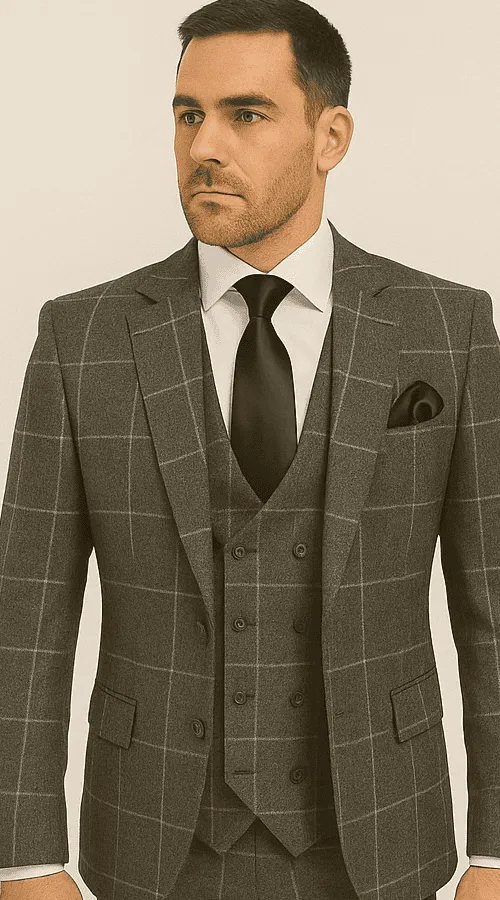 Rossi Man RM1742 - Max Collection Stylish Slim Fit Mens Suit in Brown sold by Alberto Nardoni product image thumbnail 5