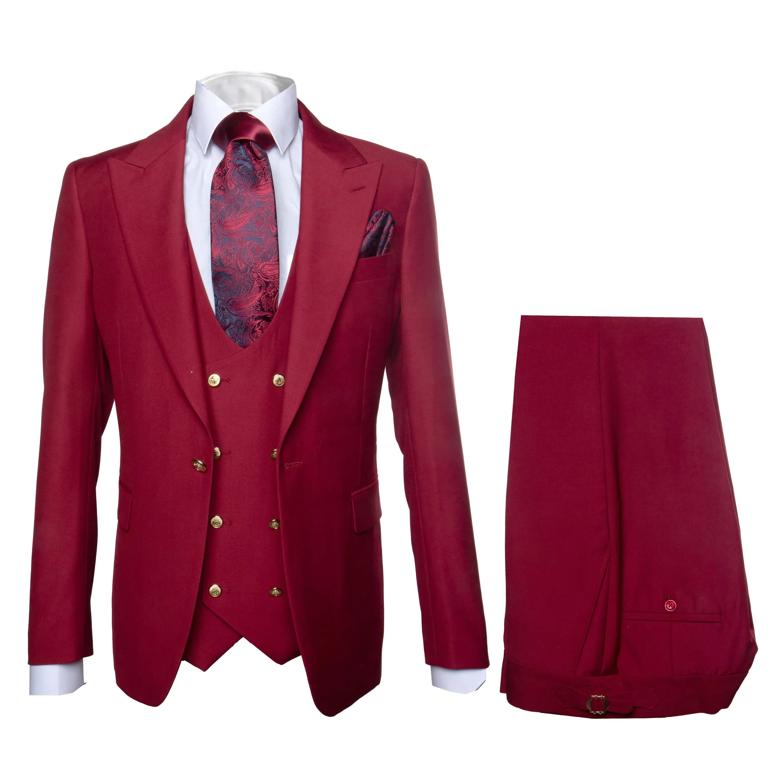Rossi Man Bond Collection RM1777 – Premium Red Slim Fit 3-Piece Suit for Men sold by Alberto Nardoni
