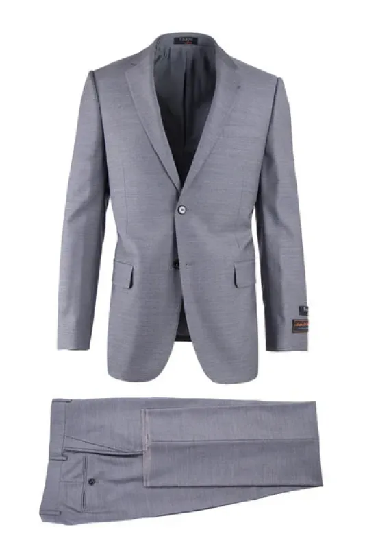 Novello Light Gray, Modern Fit, Pure Wool Suit by Tiglio Luxe E09063/26 sold by Alberto Nardoni