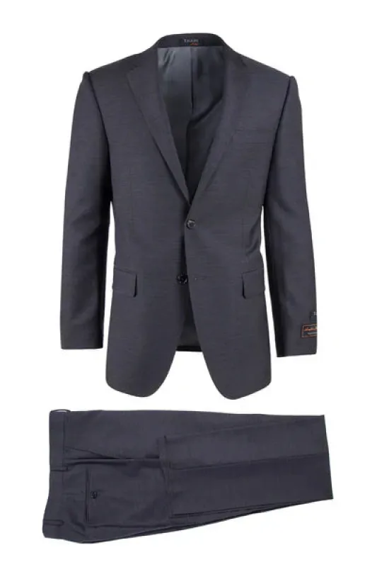 Novello Charcoal Gray, Modern Fit, Pure Wool Suit by Tiglio Luxe TIG1010 sold by Alberto Nardoni