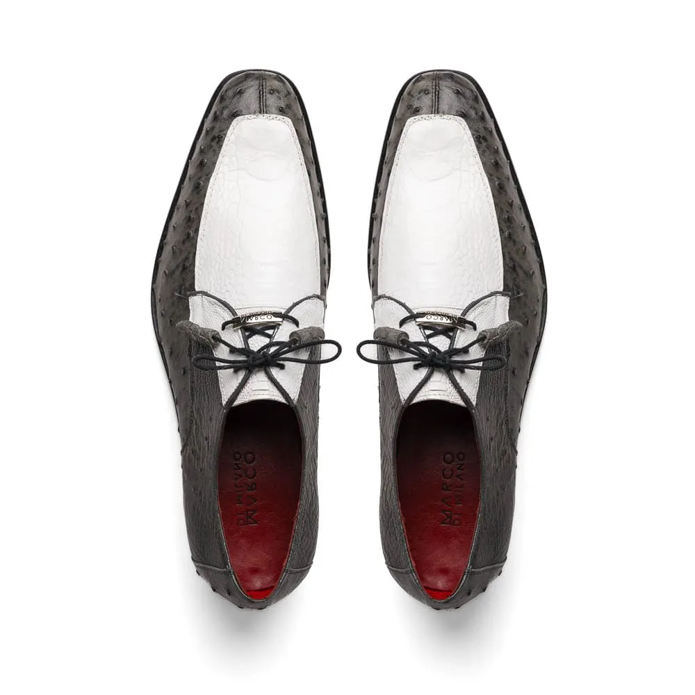 Marco Di Milano Andretti White / Grey Ostrich Leg Shoes sold by Alberto Nardoni product image thumbnail 4