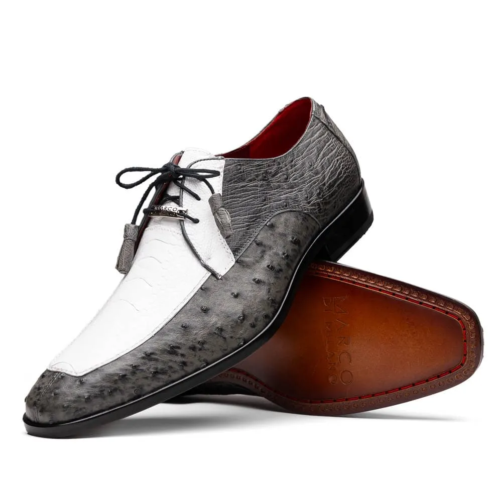Marco Di Milano Andretti White / Grey Ostrich Leg Shoes sold by Alberto Nardoni product image thumbnail 2