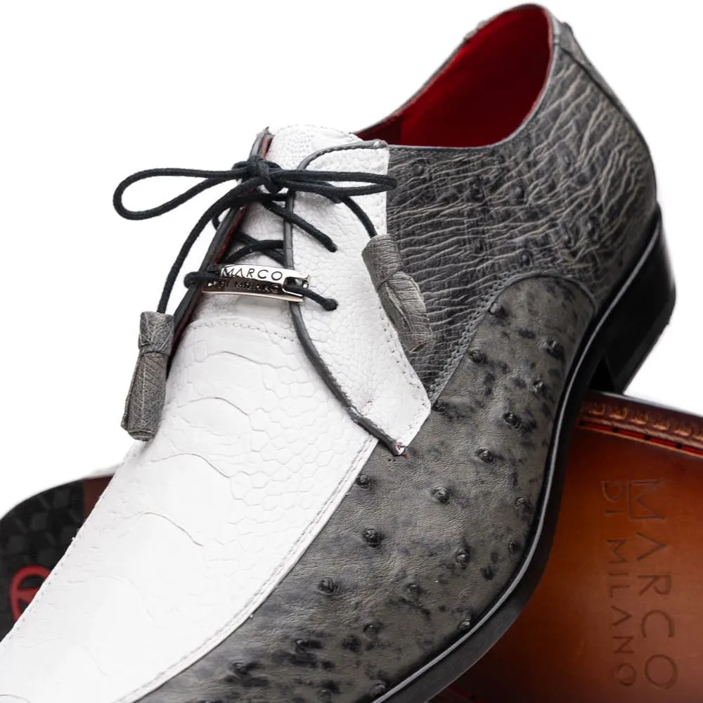 Marco Di Milano Andretti White / Grey Ostrich Leg Shoes sold by Alberto Nardoni product image thumbnail 3