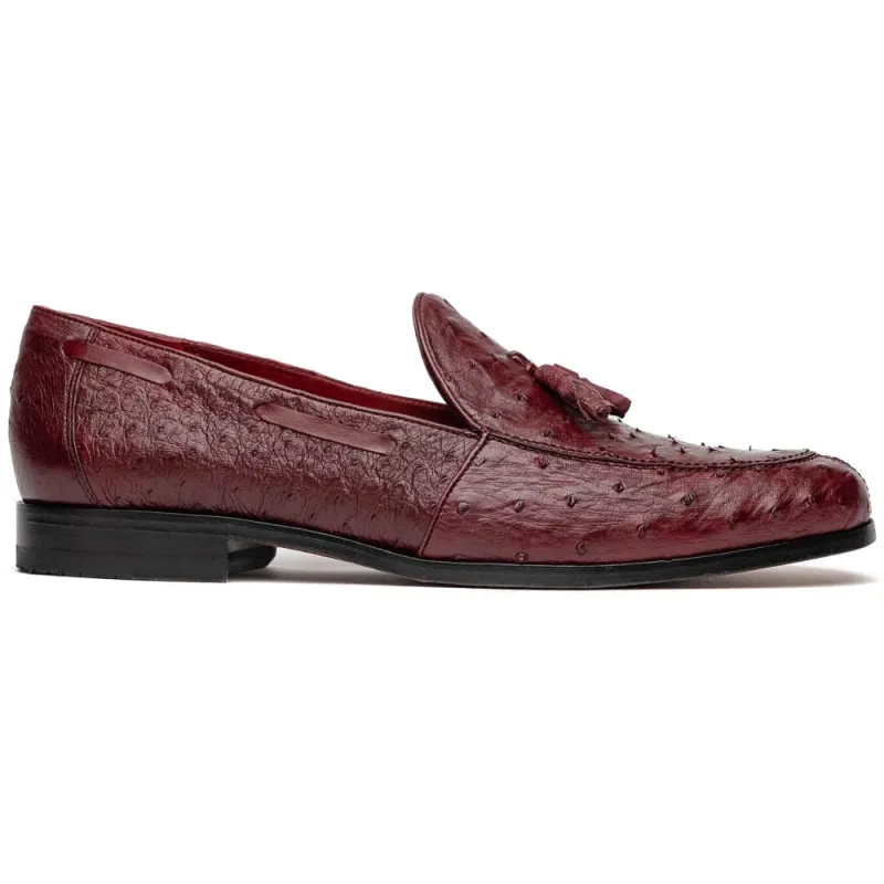Marco Di Milano Aubiere Wine Ostrich Quill Tassel Loafers sold by Alberto Nardoni
