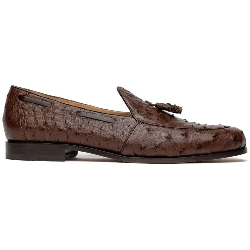 Marco Di Milano Aubiere Brown Ostrich Quill Tassel Loafers sold by Alberto Nardoni