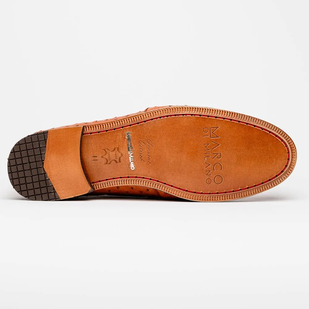 Marco Di Milano Aubiere Cognac Ostrich Quill Tassel Loafers sold by Alberto Nardoni product image thumbnail 5