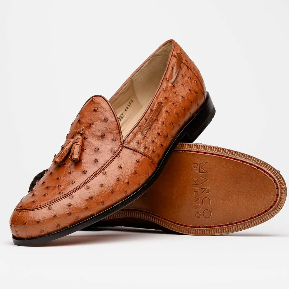 Marco Di Milano Aubiere Cognac Ostrich Quill Tassel Loafers sold by Alberto Nardoni product image thumbnail 2