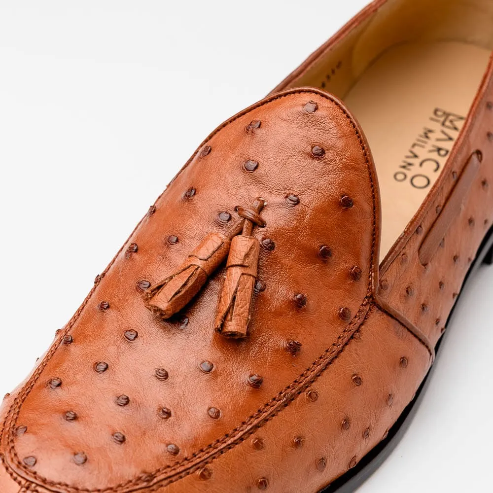 Marco Di Milano Aubiere Cognac Ostrich Quill Tassel Loafers sold by Alberto Nardoni product image thumbnail 3