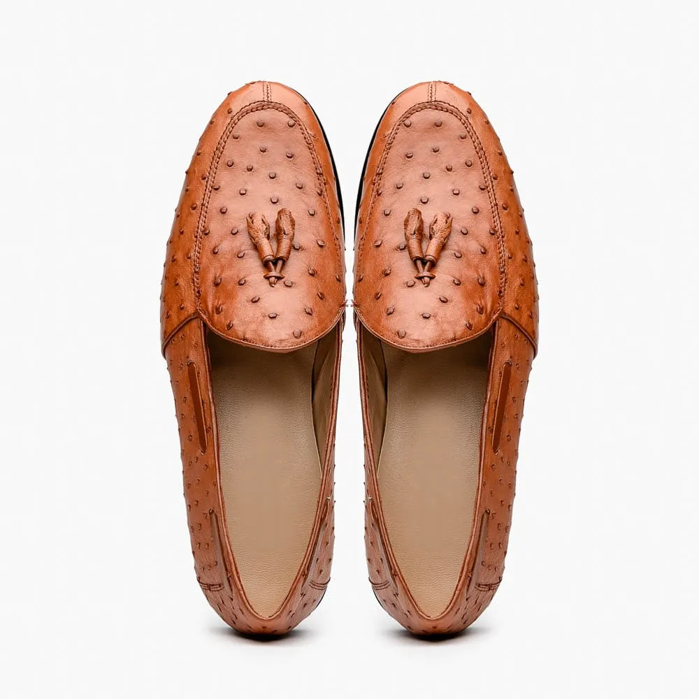 Marco Di Milano Aubiere Cognac Ostrich Quill Tassel Loafers sold by Alberto Nardoni product image thumbnail 4