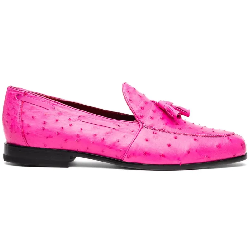Marco Di Milano Aubiere Pink Ostrich Quill Tassel Loafers sold by Alberto Nardoni
