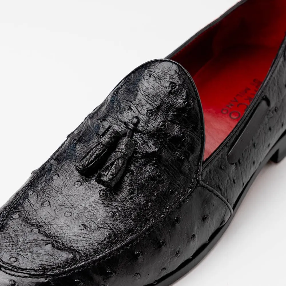 Marco Di Milano Aubiere Black Ostrich Quill Tassel Loafers sold by Alberto Nardoni product image thumbnail 3
