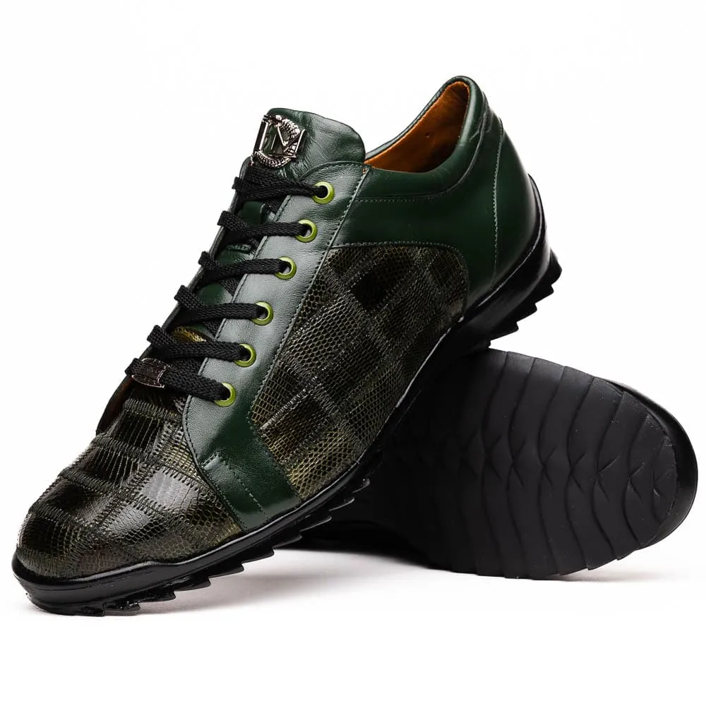 Marco Di Milano Bari Patchwork Lizard Sneakers in Green sold by Alberto Nardoni product image thumbnail 2