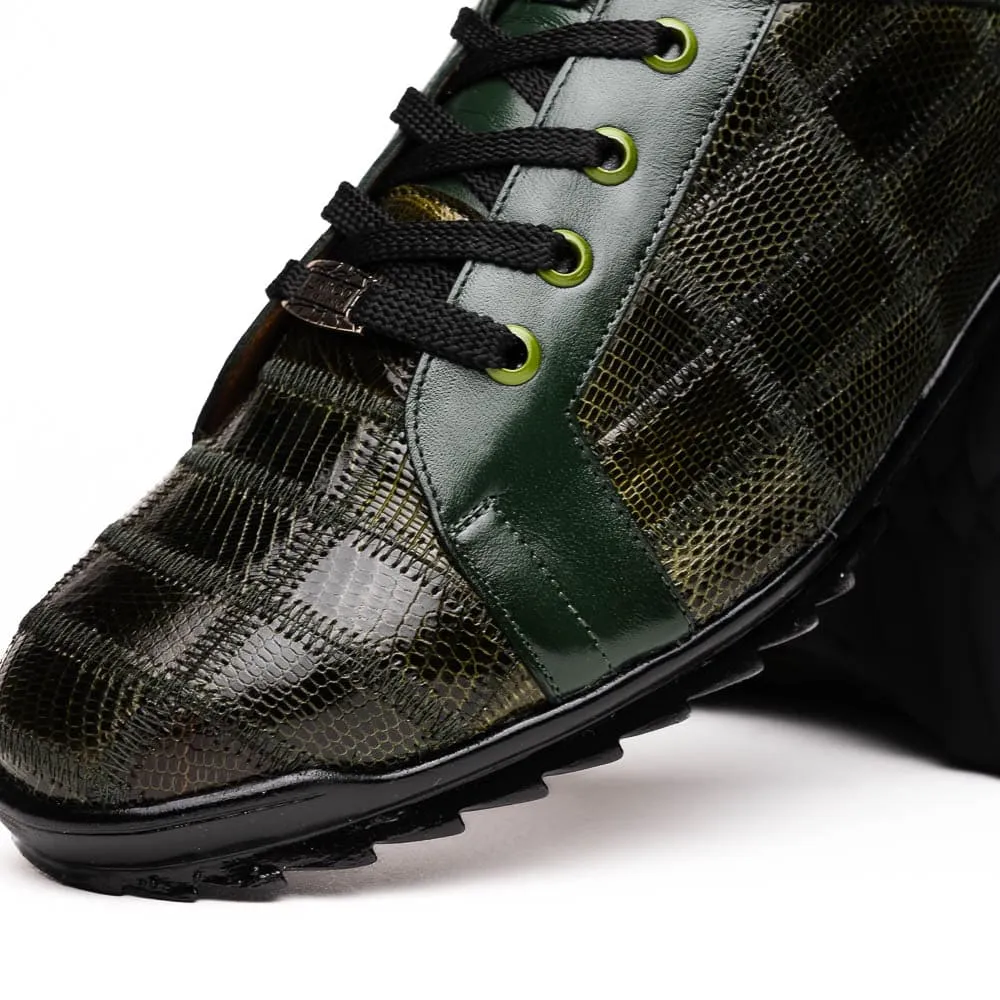 Marco Di Milano Bari Patchwork Lizard Sneakers in Green sold by Alberto Nardoni product image thumbnail 3