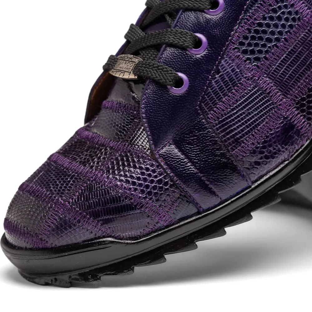 Marco Di Milano Bari Patchwork Lizard Sneakers in Purple sold by Alberto Nardoni product image thumbnail 3