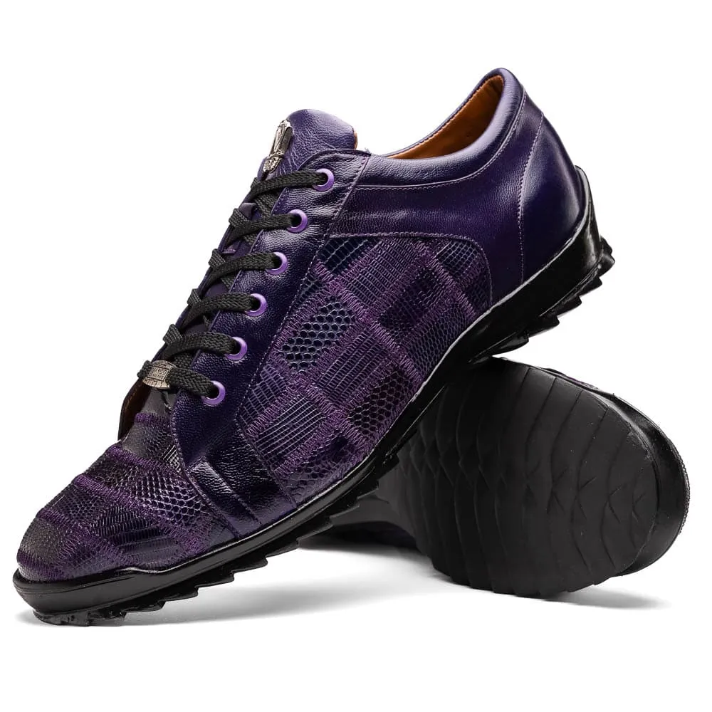 Marco Di Milano Bari Patchwork Lizard Sneakers in Purple sold by Alberto Nardoni product image thumbnail 2
