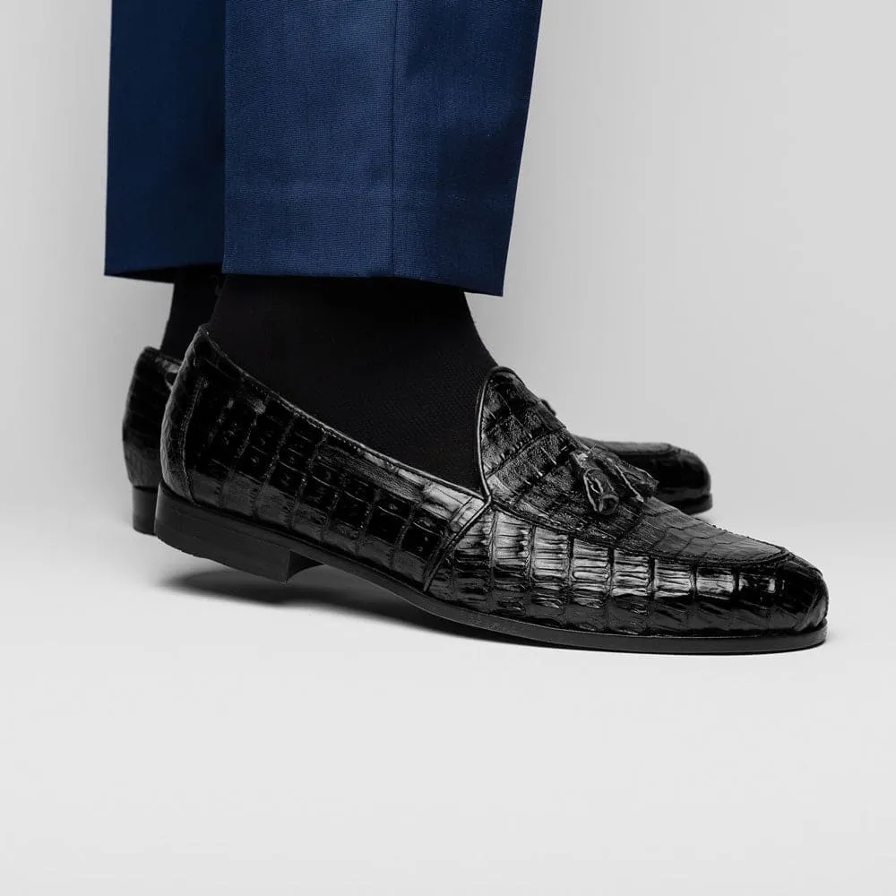 Marco Di Milano Bianchi Black Caiman Crocodile Tassel Loafers sold by Alberto Nardoni product image thumbnail 4