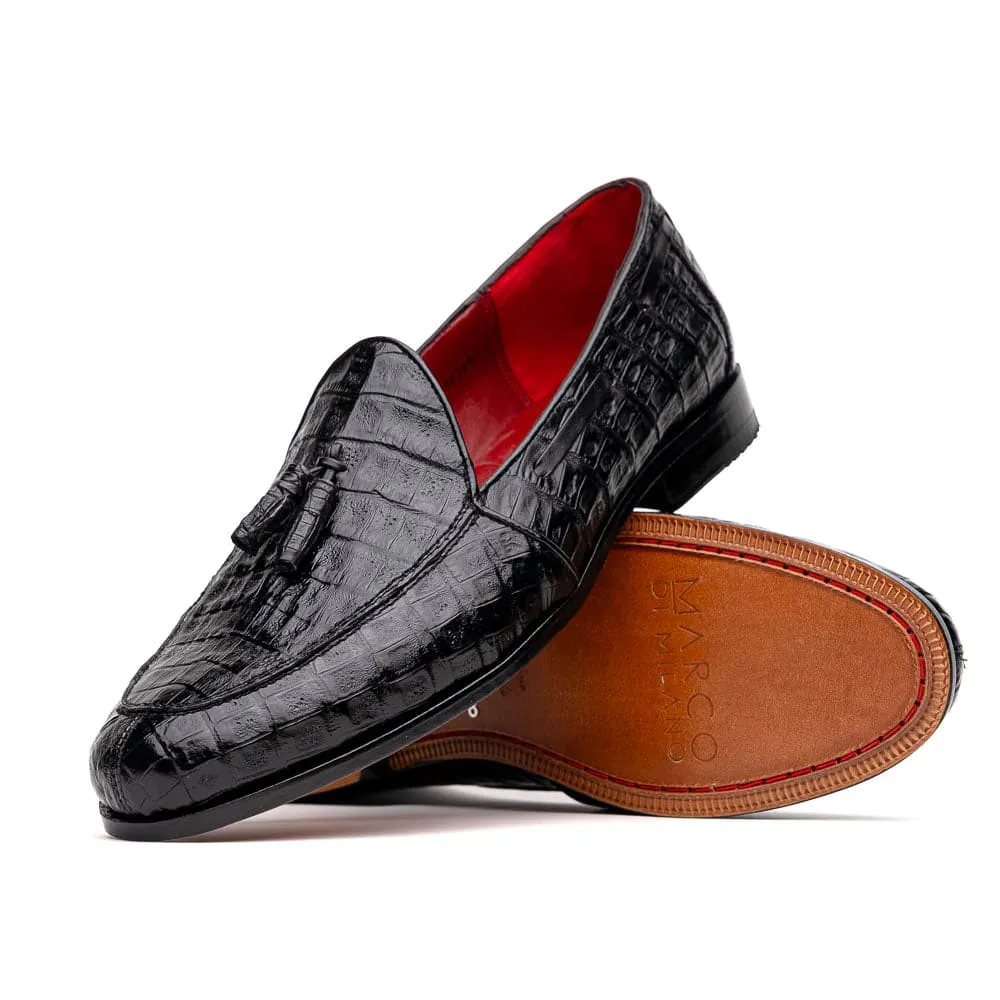Marco Di Milano Bianchi Black Caiman Crocodile Tassel Loafers sold by Alberto Nardoni product image thumbnail 2