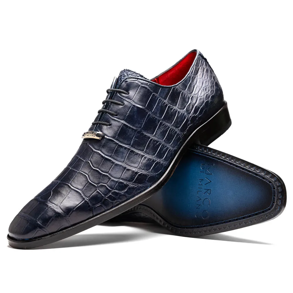 Marco Di Milano Bono Navy Alligator Wholecut Oxfords sold by Alberto Nardoni product image thumbnail 2