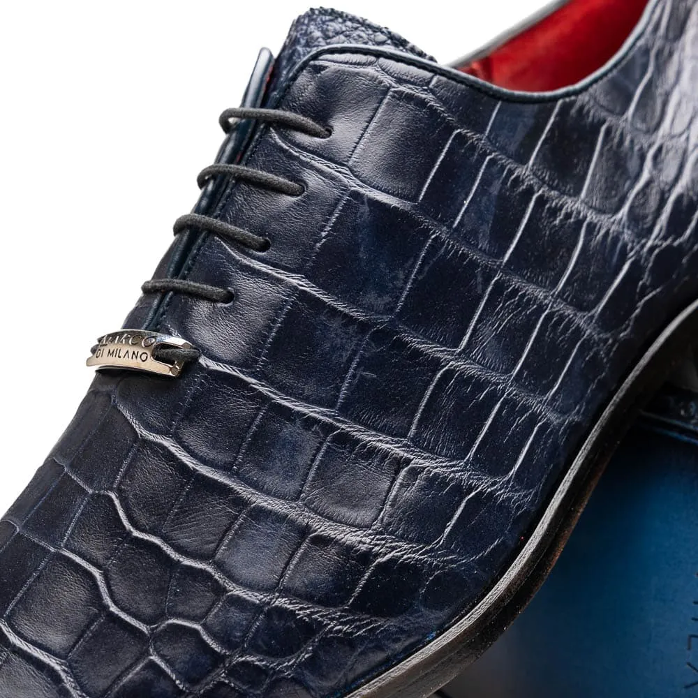 Marco Di Milano Bono Navy Alligator Wholecut Oxfords sold by Alberto Nardoni product image thumbnail 3