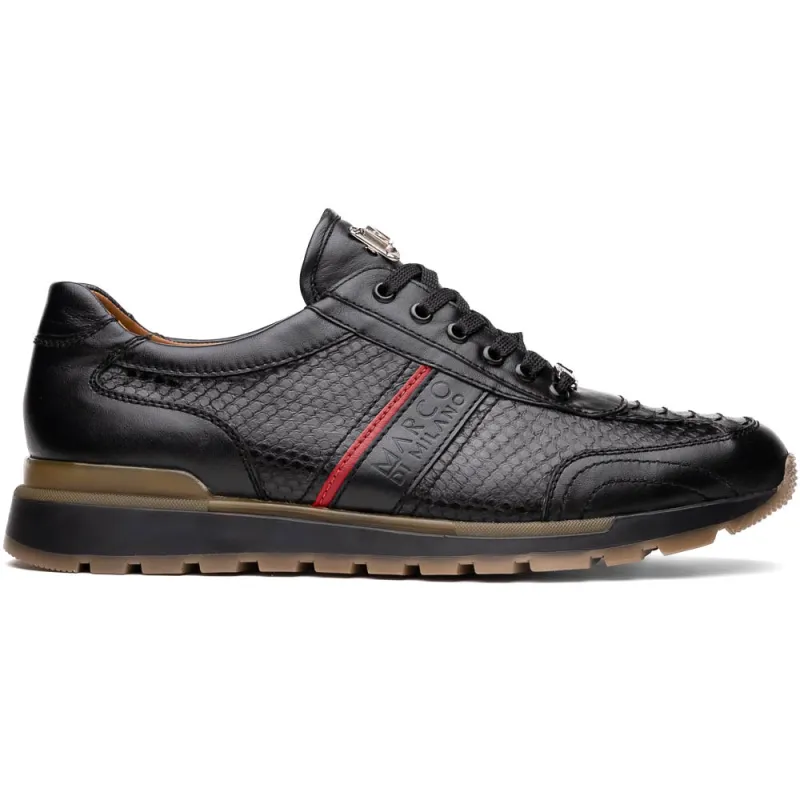 Marco Di Milano Brescia Black Python & Calfskin Sneakers sold by Alberto Nardoni