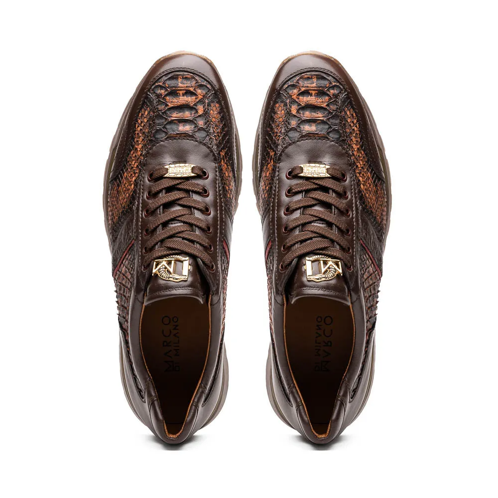 Marco Di Milano Brescia Wash Cognac Python & Calfskin Sneakers sold by Alberto Nardoni product image thumbnail 5