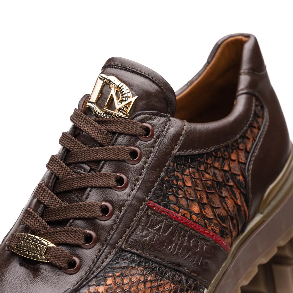 Marco Di Milano Brescia Wash Cognac Python & Calfskin Sneakers sold by Alberto Nardoni product image thumbnail 3