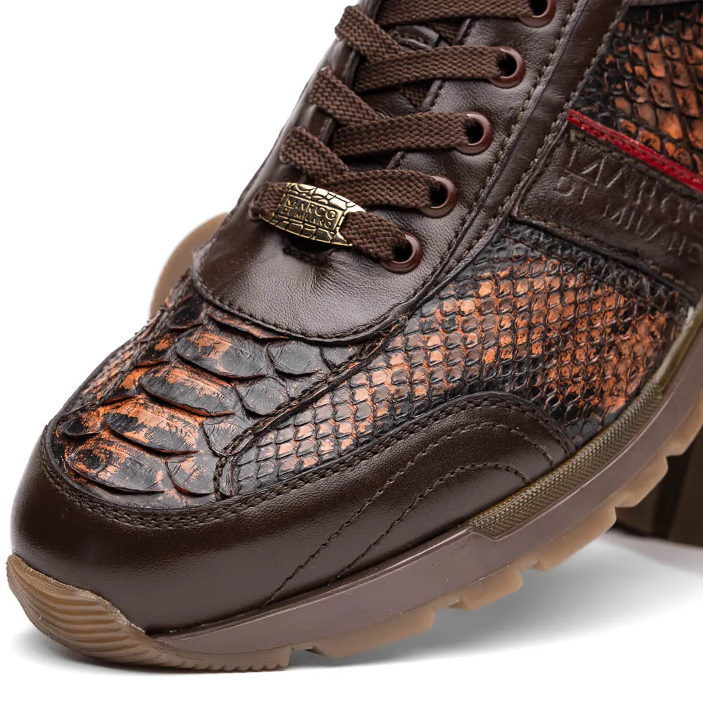 Marco Di Milano Brescia Wash Cognac Python & Calfskin Sneakers sold by Alberto Nardoni product image thumbnail 4
