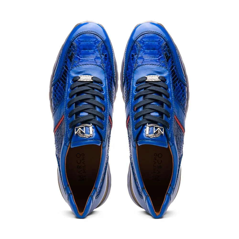 Marco Di Milano Brescia Electric Blue Python & Calfskin Sneakers sold by Alberto Nardoni product image thumbnail 5