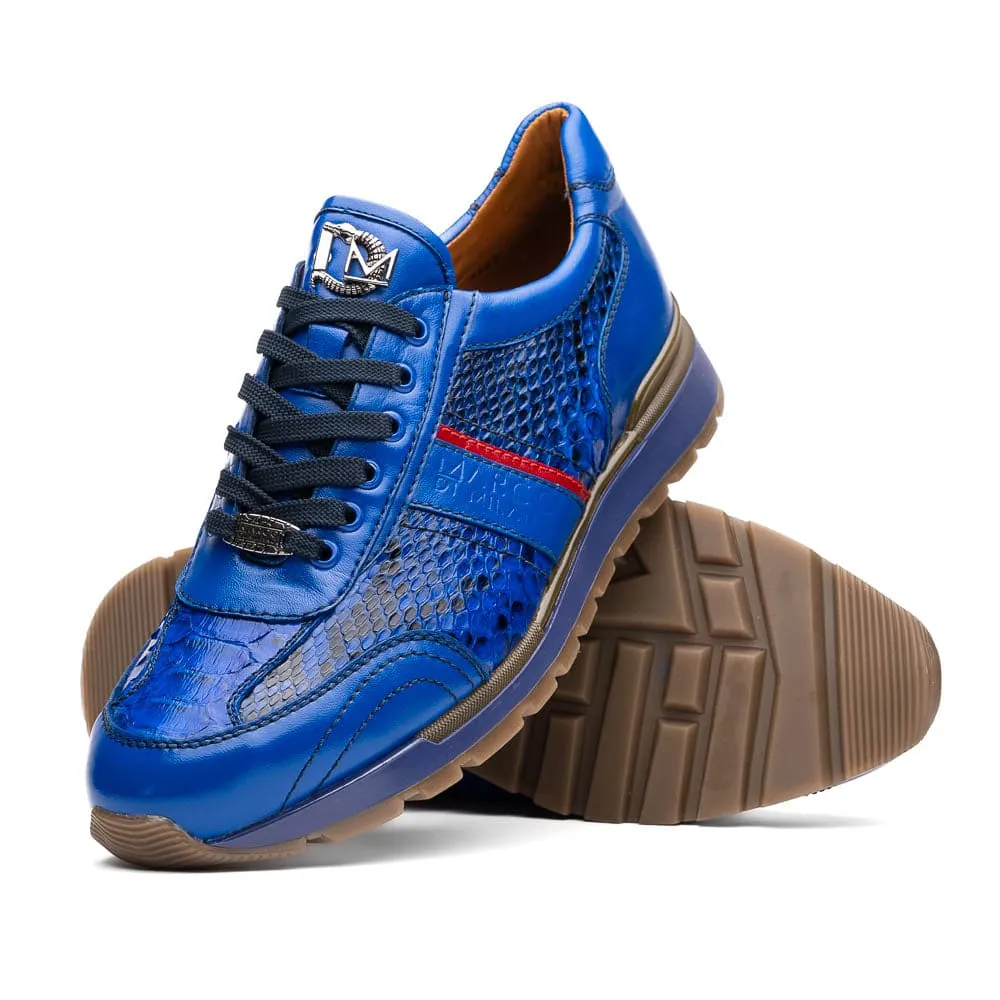 Marco Di Milano Brescia Electric Blue Python & Calfskin Sneakers sold by Alberto Nardoni product image thumbnail 2